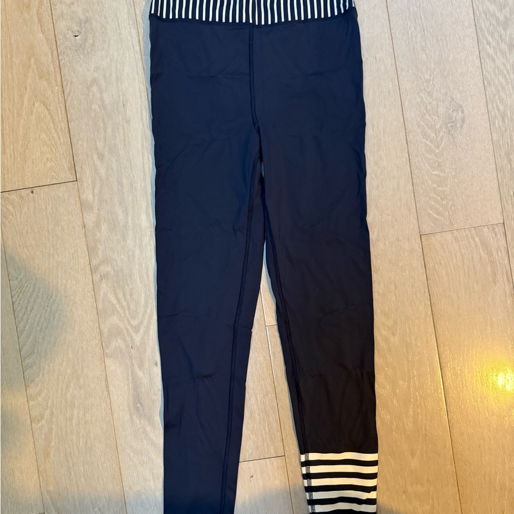 Addison Bay Navy and White Striped Leggings